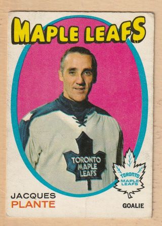 Hockey Card Nhl 1971 - 72 Jacques Plante Toronto Maple Leafs Opc 195 Card