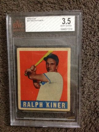 1948 Leaf Ralph Kiner Hof Rookie Bvg 3.  5