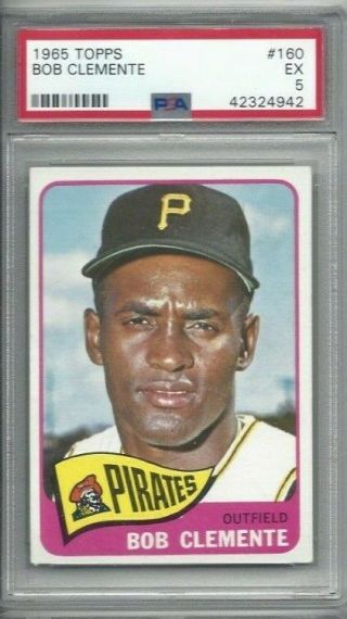 1965 Topps Baseball Card 160 Bob Roberto Clemente Pittsburgh Pirates Grade Psa 5