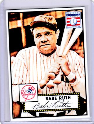 2019 Babe Ruth Yankees Baseball 1/1 Aceo Art White Sketch Print Card By:q