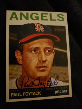 2013 Topps Heritage Real One Paul Foytack Signed Autograph