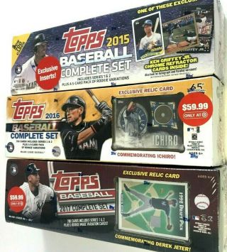 2015,  2016 & 2017 Topps Baseball Complete Factory Set Combo