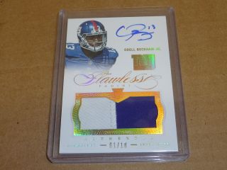 2014 Panini Flawless Odell Beckham Jr Autograph/auto Jersey Patch Browns 01/10