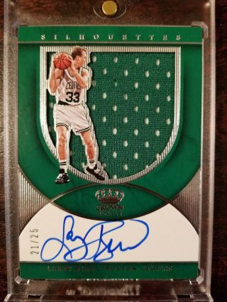Larry Bird 2018 - 19 Crown Royale Silhouette Jersey Autograph Auto 21/25 Celtics