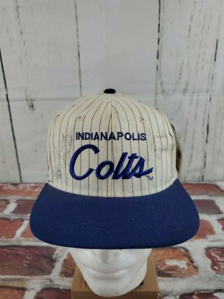 Indianapolis Colts Vintage Snap Back Hat Pro Line Auto Signed 2 Players ??