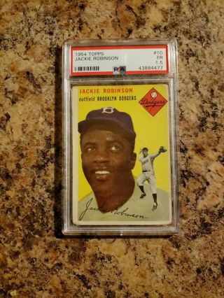 1954 Topps 10 Jackie Robinson Psa Fair 1.  5 Brooklyn Dodgers Baseball Card
