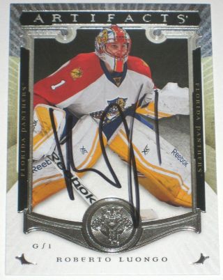 Roberto Luongo Signed 15 - 16 Upper Deck Artifacts Florida Panthers Card Autograph