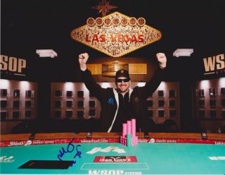 Phil Hellmuth Signed 8x10 Photo Poker Professional