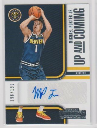 18 - 19 Contenders Up And Coming Auto /199 Nuggets - Michael Porter Jr