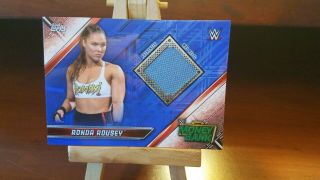 2019 Topps Wwe Ronda Rousey Dmr - Rrr Money In The Bank Canvas Mat 27/50 Relic