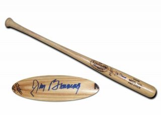 Phillies Jim Bunning Signed Louisville Slugger Baseball Bat W/coa