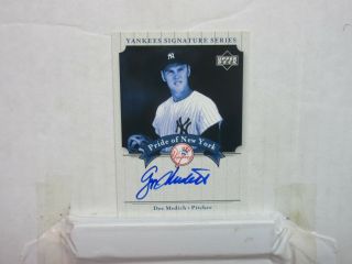 2003 Doc Medich Upper Deck Pride Of York Auto/autograph York Yankees