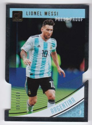 18 - 19 Panini Donruss Lionel Messi Press Proof Base Die - Cut Silver 097/100