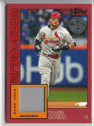2019 Topps Series 1 Red Parallel Yadier Molina Cardinals Jersey Relic /25