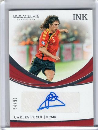 2018/19 Immaculate Soccer Carles Puyol Immaculate Ink Auto 54/99