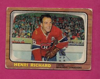 1966 - 67 Topps 8 Canadiens Henri Richard Good Card (inv 6163)