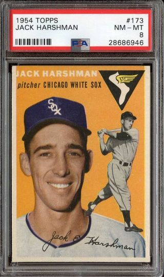 1954 Topps 173 Jack Harshman Psa 8 White Sox Adt0132