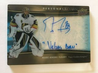 Marc - Andre Fleury 2018 - 19 Ud Trilogy Personal Scripts Ps - Ma
