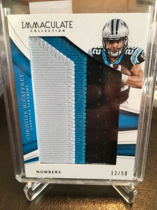F280 Christian Mccaffrey 13/50 2018 Immaculate Numbers Patch Panthers