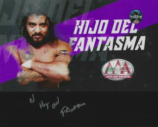 El Hijo Del Fantasma Signed 8x10 Photo Lucha Libre Aaa King Cuerno Underground 1