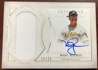 2019 Topps Definitive Mark Mcgwire Game Jersey Autograph Auto Ed 14/25