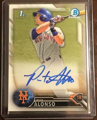 Pete Alonso 2016 Bowman Chrome Draft Prospect Autograph Auto Rc - Ny Mets