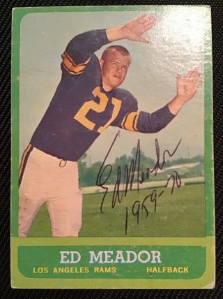 Ed Meador 1963 Topps Signed Autographed Card 47 Los Angeles Rams