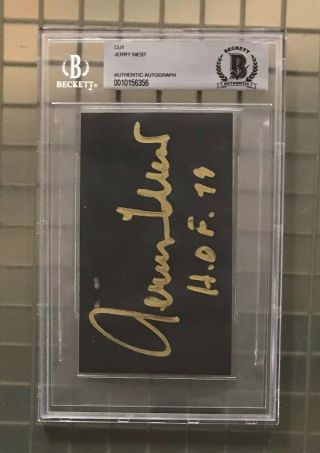Jerry West " Hof 1979 " Signed Cut Autographed Beckett Bas Bgs Auto Lakers
