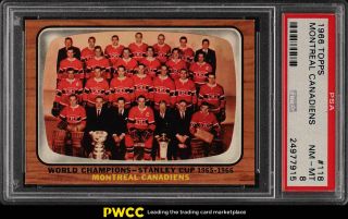1966 Topps Hockey Setbreak Montreal Canadiens 118 Psa 8 Nm - Mt (pwcc)