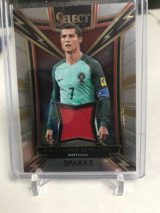 2017 - 18 Panini Select [ Cristiano Ronaldo ] Sparks Orange Prizm Jersey
