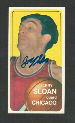 Jerry Sloan Authentic Autographed Chicago Bulls 1970 Topps Basketball Card W/coa