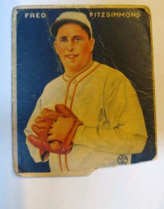 1933 Goudey Fred Fitzsimmons York Giants 235 Baseball Card Poor