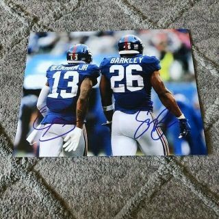 Saquon Barkley Odell Beckham Jr Signed Awesome Your Giants 8x10 Photo