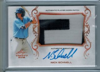 Nick Schnell 2018 18 Leaf Trinity Rookie Letter Patch Signature Auto Rays