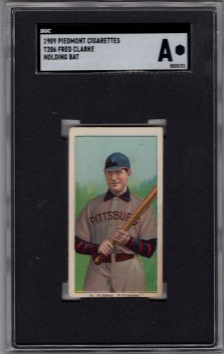 1909 - 11 T206 Hall Of Fame Fred Clarke (holding Bat) Of The Pit.  Pirates Sgc Auth