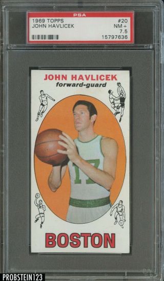 1969 Topps Basketball 20 John Havlicek Boston Celtics Rc Rookie Hof Psa 7.  5 Nm,