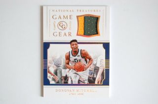 2018 - 19 National Treasures Donovan Mitchell Game Gear Jersey Patch /25 Jazz