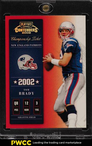 2002 Playoff Contenders Championship Ticket Tom Brady /250 7 (pwcc)