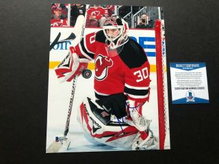Martin Brodeur Signed Autographed Jersey Devils 8x10 Photo Beckett Bas