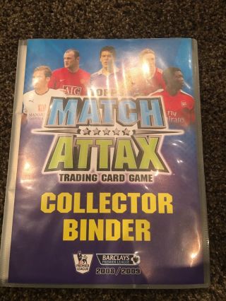 Topps Match Attax Trading Card Game Binder 2008/09 With Most Cards Football