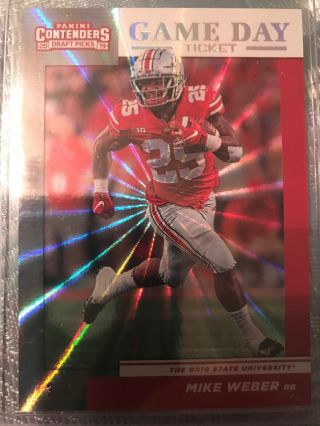 2019 Contenders Mike Weber 3/5 Game Day Ticket Ohio State Dallas Cowboys