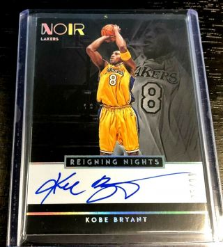/99 Kobe Bryant 2018 - 19 Panini Noir Autograph Auto Reigning Nights Lakers