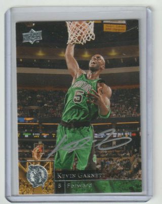 Kevin Garnett Celtics Signed 2009 - 10 Upper Deck 7 Autograph On Card Auto