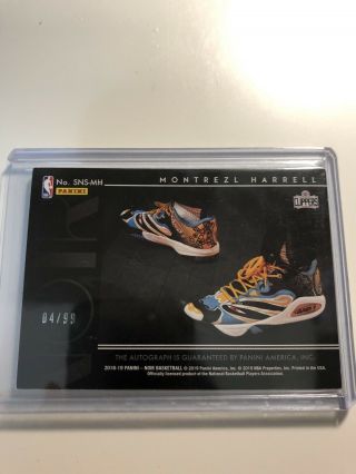 2018 - 19 Panini Noir Basketball Montrezl Harrell Sneaker Spotlight Auto 4/99 2