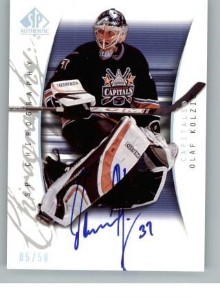 2005 - 06 Upper Deck Sp Authentic Chirography Autograph Auto Ok Olaf Kolzig 05/50