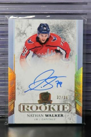 2017 - 18 Ud The Cup Nathan Walker Rookie Auto Autograph Rc 32/36 Capitals Bb