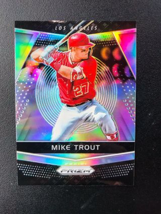 2018 Panini Prizm Non - Auto Mike Trout Silver Refractor Parallel Angels Sp
