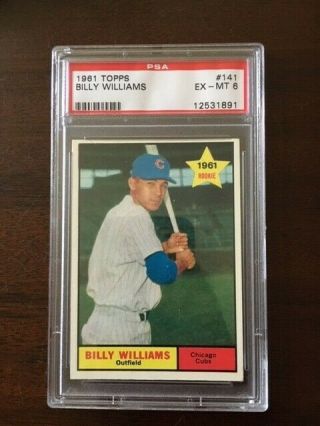 1961 Topps Billy Williams Rookie Hof Chicago Cubs 141,  Psa 6