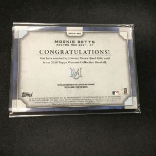 MOOKIE BETTS 2019 Topps Museum Baseball Quad Game - Jersey Bat Relic 25/99 JK 2