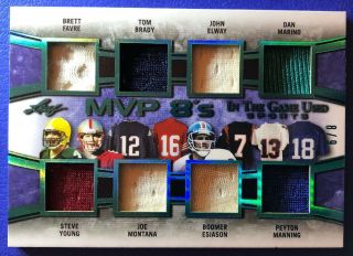 Tom Brady Peyton Manning 2019 Leaf Itg Game Patch 8/9 Mvp 8’s Steve Young